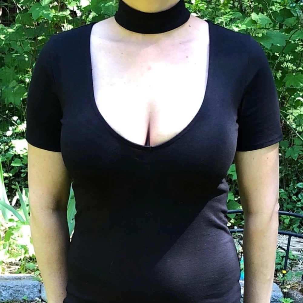 NWT forever21 tight black choker dress